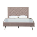 Crosby Upholstered Velvet Queen Bed in Blush