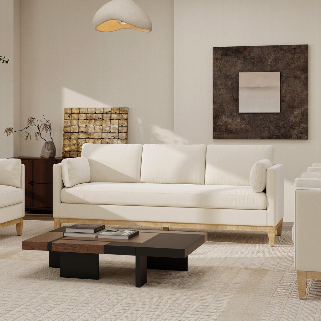 Knox 84' Modern Farmhouse Sofa French Beige Velvet.