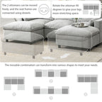 Chenille Modular Sofa - U-Shaped Couch with Storage features movable ottomans and modular design for customizable seating arrangements.