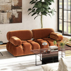 Marcel 36' Modular Modern Lounge Chair in Olive Green Velvet.