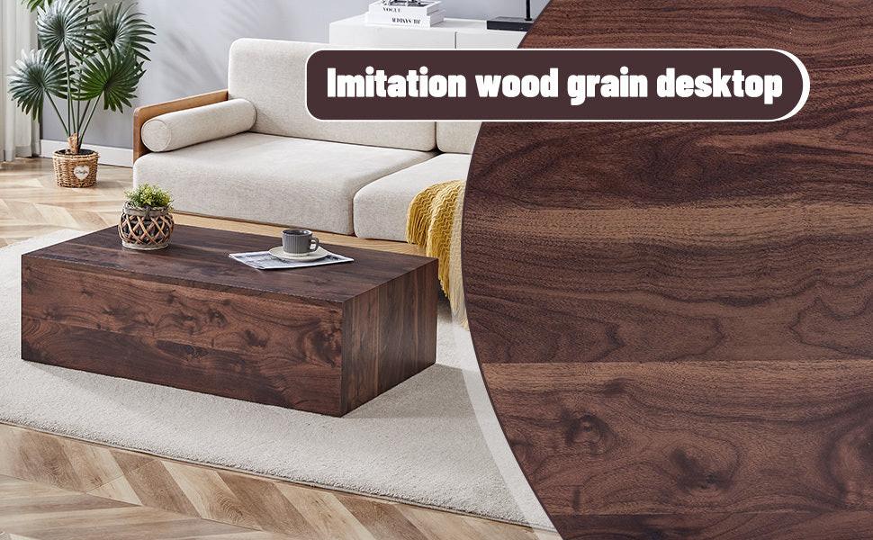 Walnut MDF Coffee Table - 39.3x23.6x12 Inch Design.