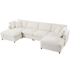 Top-down view of U_STYLE U-shaped sectional sofa with 2 ottomans, emphasizing modular seating and soft cushions.