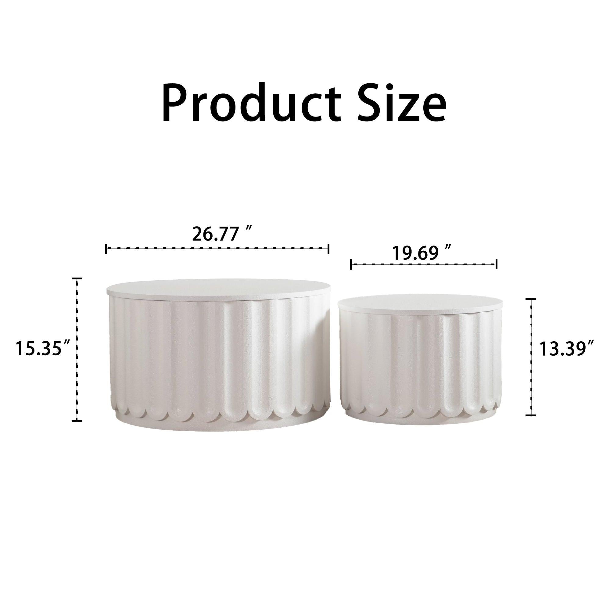 Round Storage Table Set for Elegant Living Rooms.