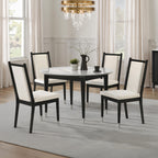 Contemporary Dining Side Chair - Modern Seating | 2pc Set arranged around a round table in a modern dining room with neutral decor.