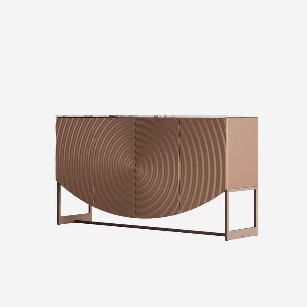 Modern Luxury Sideboard Cabinet with Unique 3D Wave Texture.