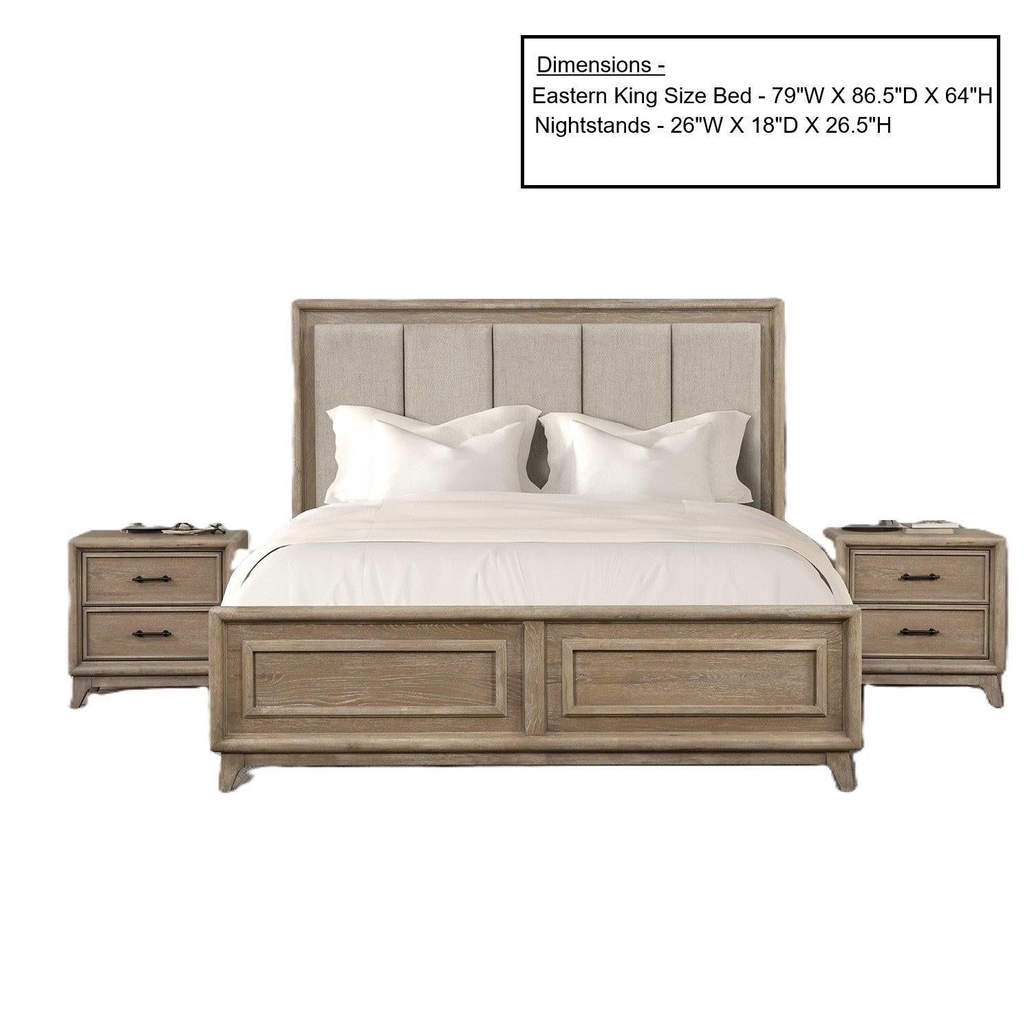 Eastern King Size Bedroom Set with 2 Nightstands.