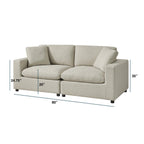 Cassandra Modular 2-Piece Sofa in Beige with Polyester Fabric.
