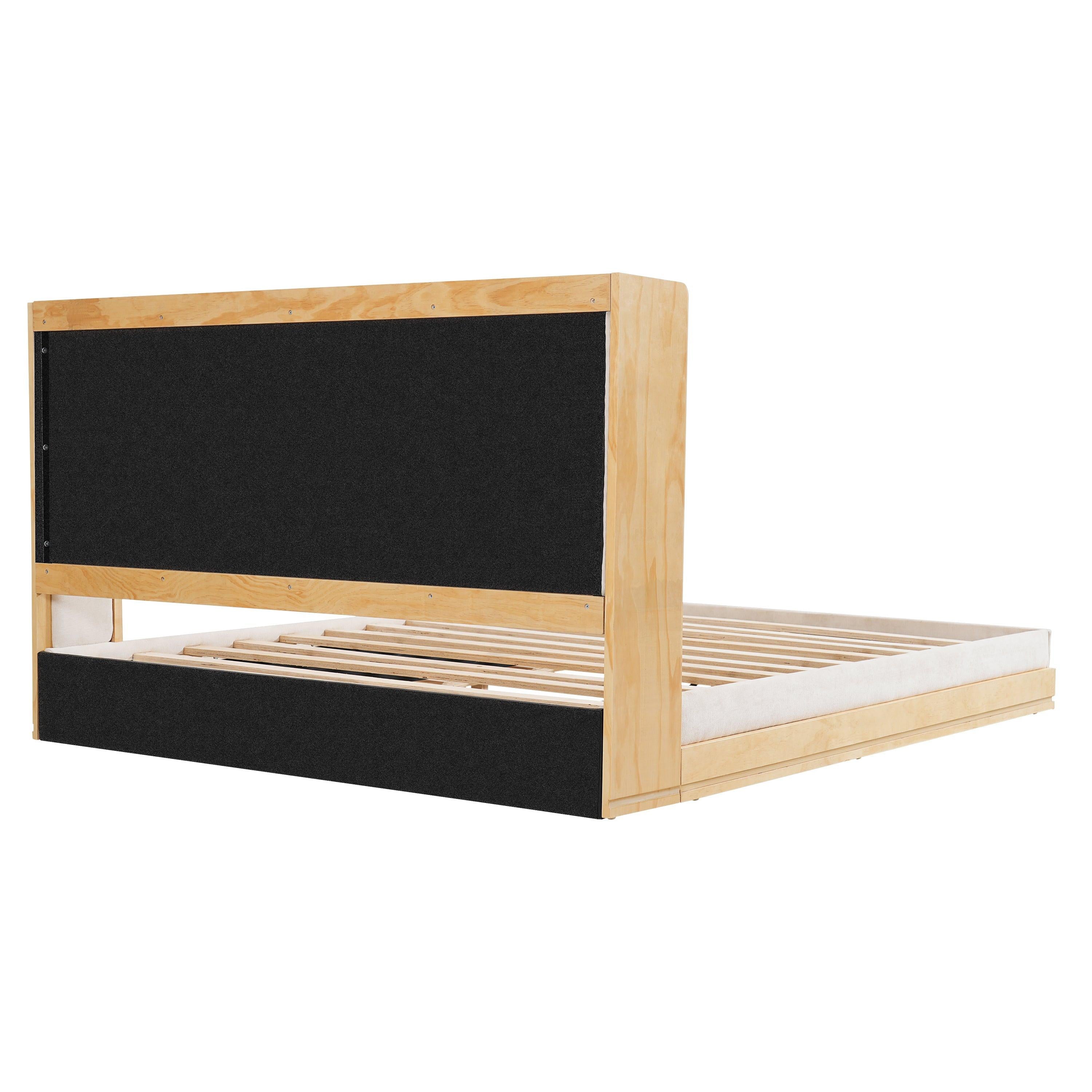 Mid-Century Modern Platform Bed in King Size.