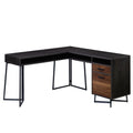 L-Shaped Desk with 2 Drawers and Cubbyholes.