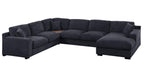 Chiara Charcoal Chenille Sectional Sofa with Charging Ports.