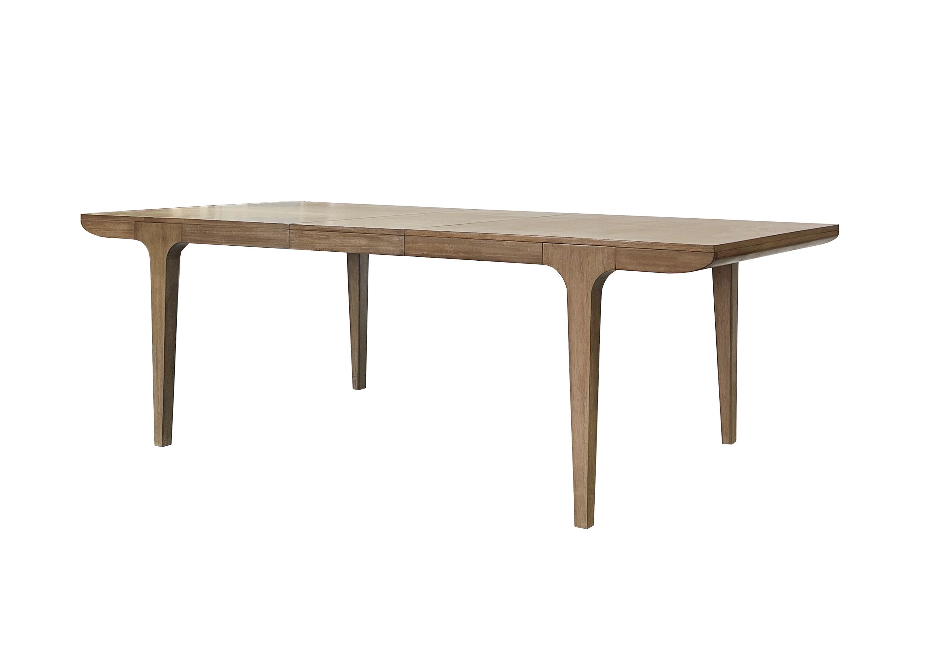 Angled view of the Eucalyptus Leg Dining Table showing its smooth finish and sturdy eucalyptus wood legs for a refined dining experience.