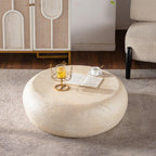 Mid-Century Round Coffee Table - MgO Faux Stone Design.