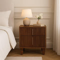 Solid Wood Harper Nightstand,Brown,2-Drawer