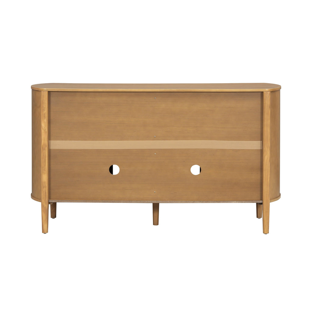 Natural Wood Storage Cabinet for Entryway - 4 Doors.