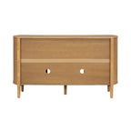 Natural Wood Storage Cabinet for Entryway - 4 Doors.