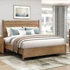 Queen Platform Bed with Removable Upholstery Cushion.