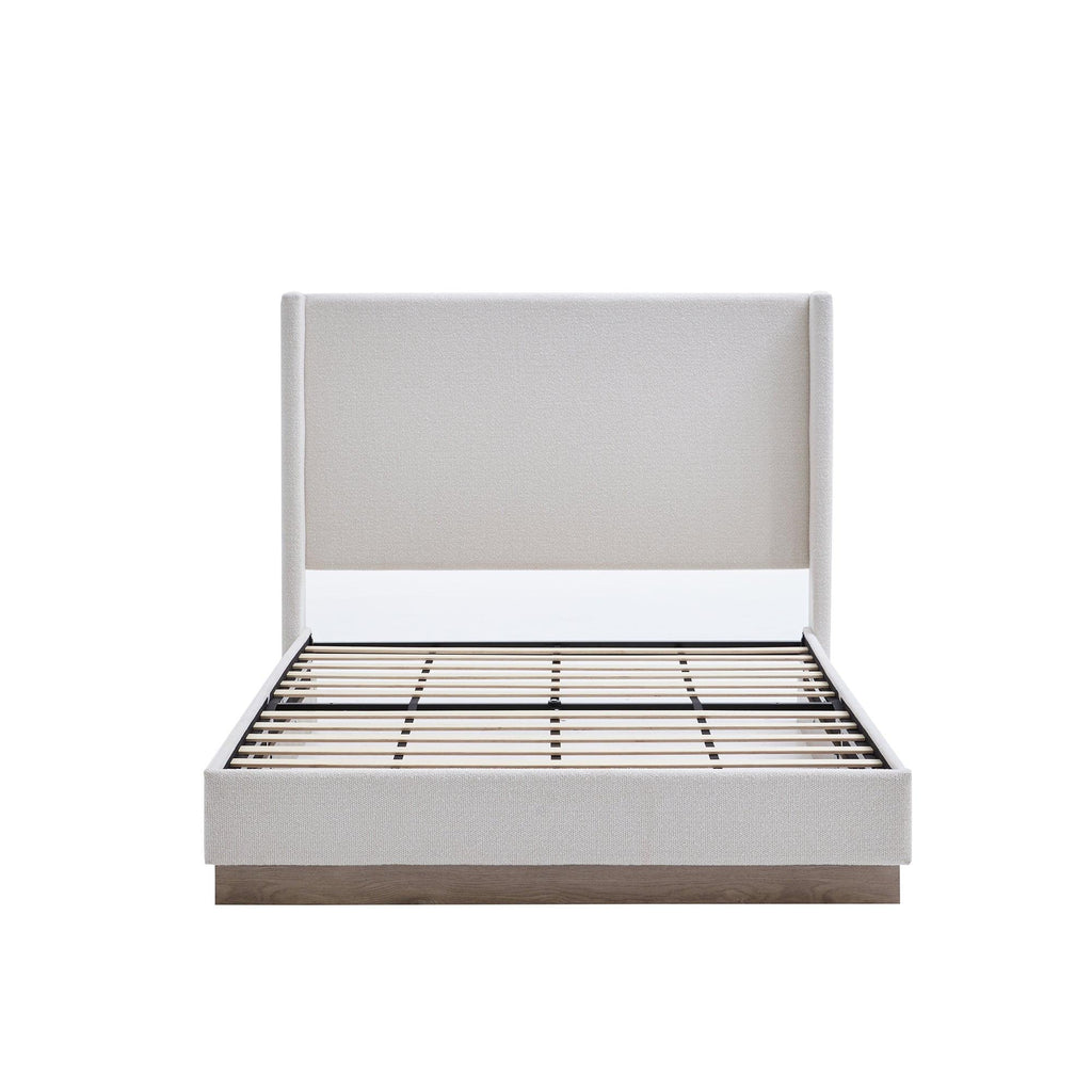Hosford Minimalist Upholstered Wingback Bed - California King.