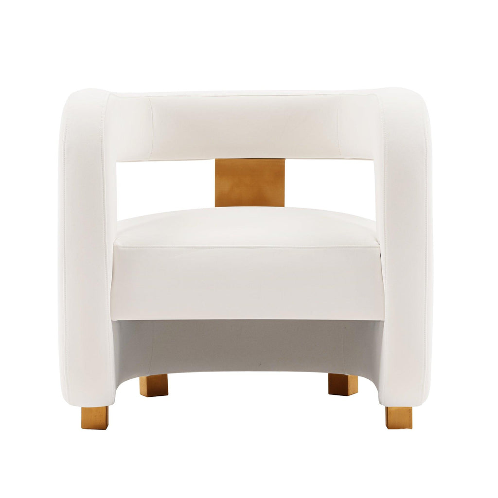 Amirah Velvet Lounge Chair in White.