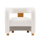 Amirah Velvet Lounge Chair in White.