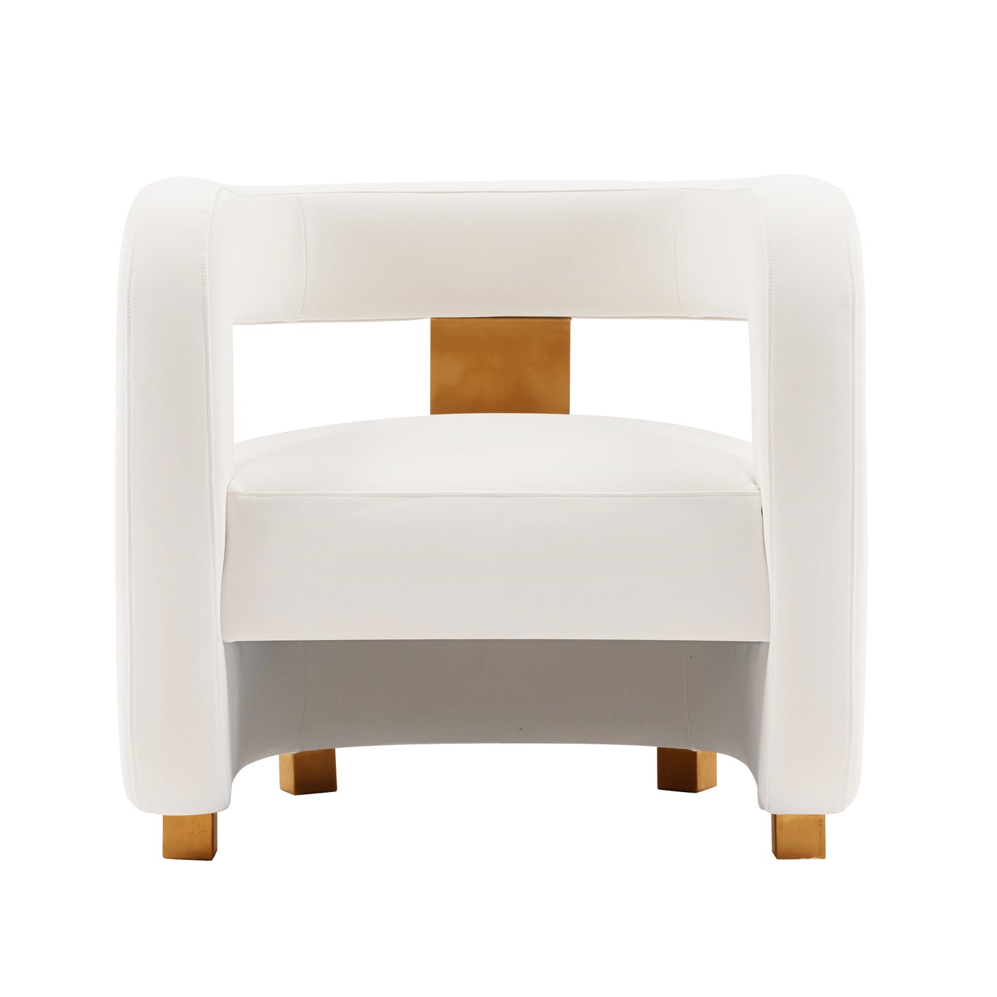 Amirah Velvet Lounge Chair in White