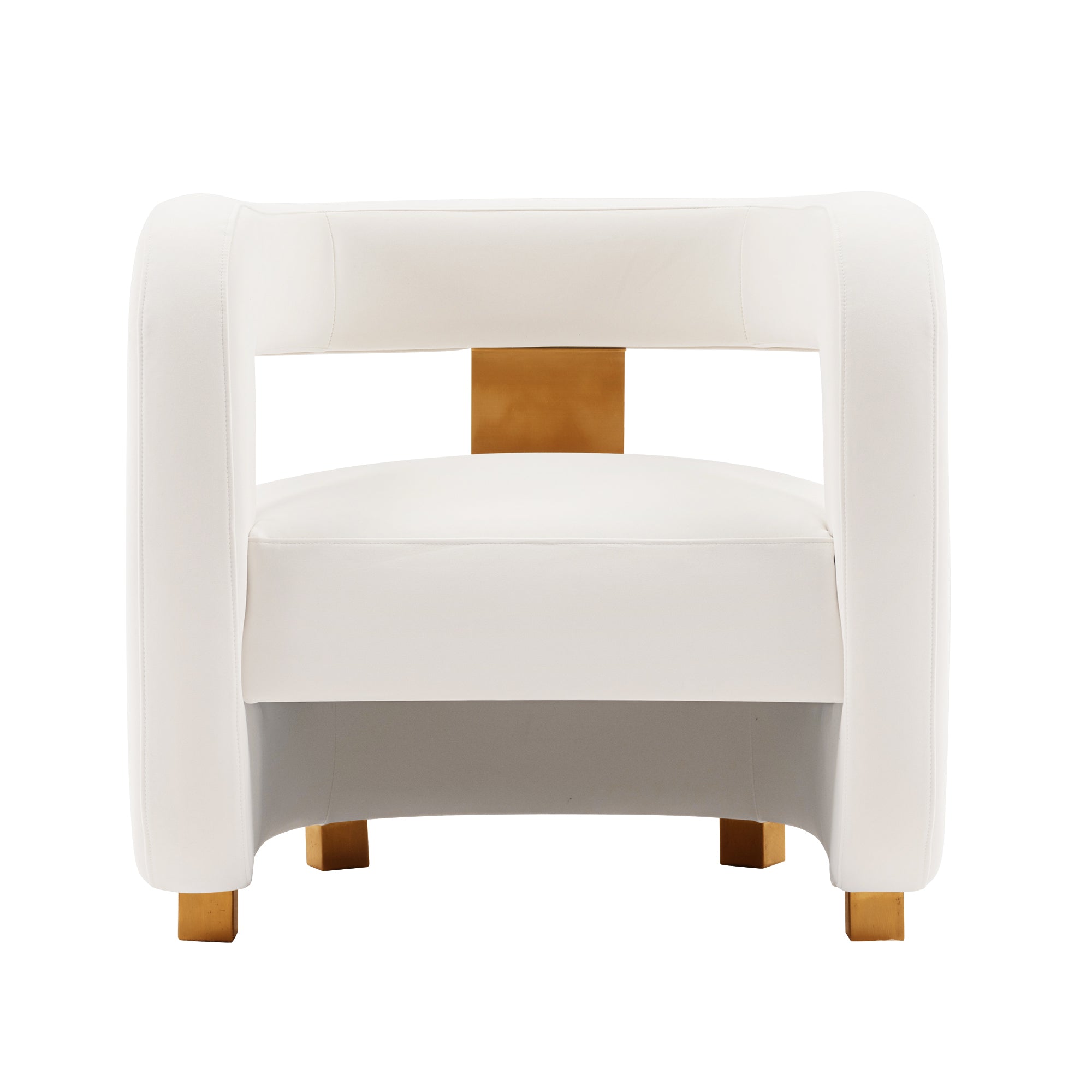 Amirah Velvet Lounge Chair in White
