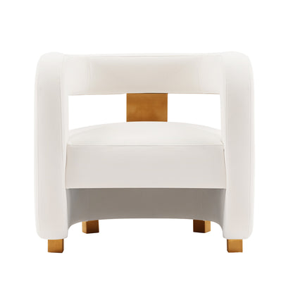 Amirah Velvet Lounge Chair in White