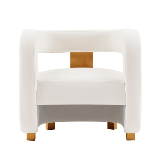Amirah Velvet Lounge Chair in White