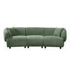 Curved 3-Seater Sofa in Green - Comfortable Seating & Modern Design.