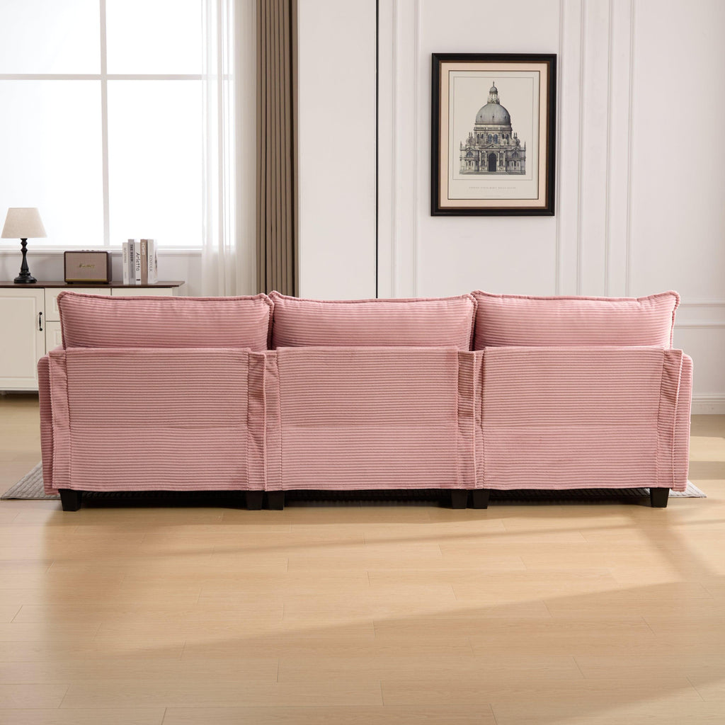 Oversized Modular Sectional Sofa with Movable Ottoman.