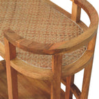 Solid Wood Isla Curved Butler Console with Storage.