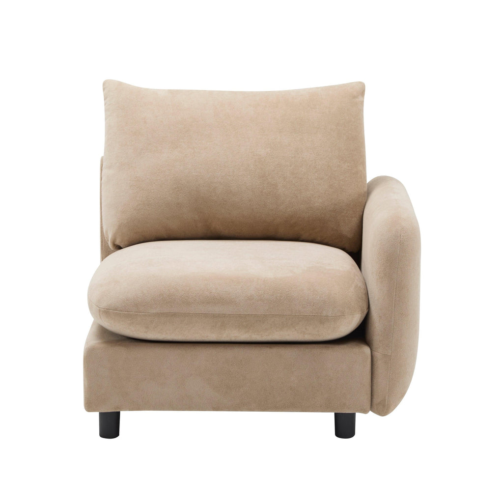 99 in. 4-Piece Modular Velvet Sectional Sofa with Ottoman.