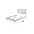 White Queen Size Bed Set with Wave Texture & Nightstands.