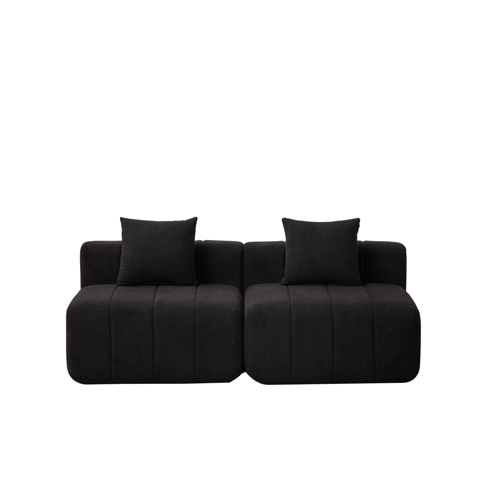 Modular Chenille Sectional Sofa with 2 Pillows.