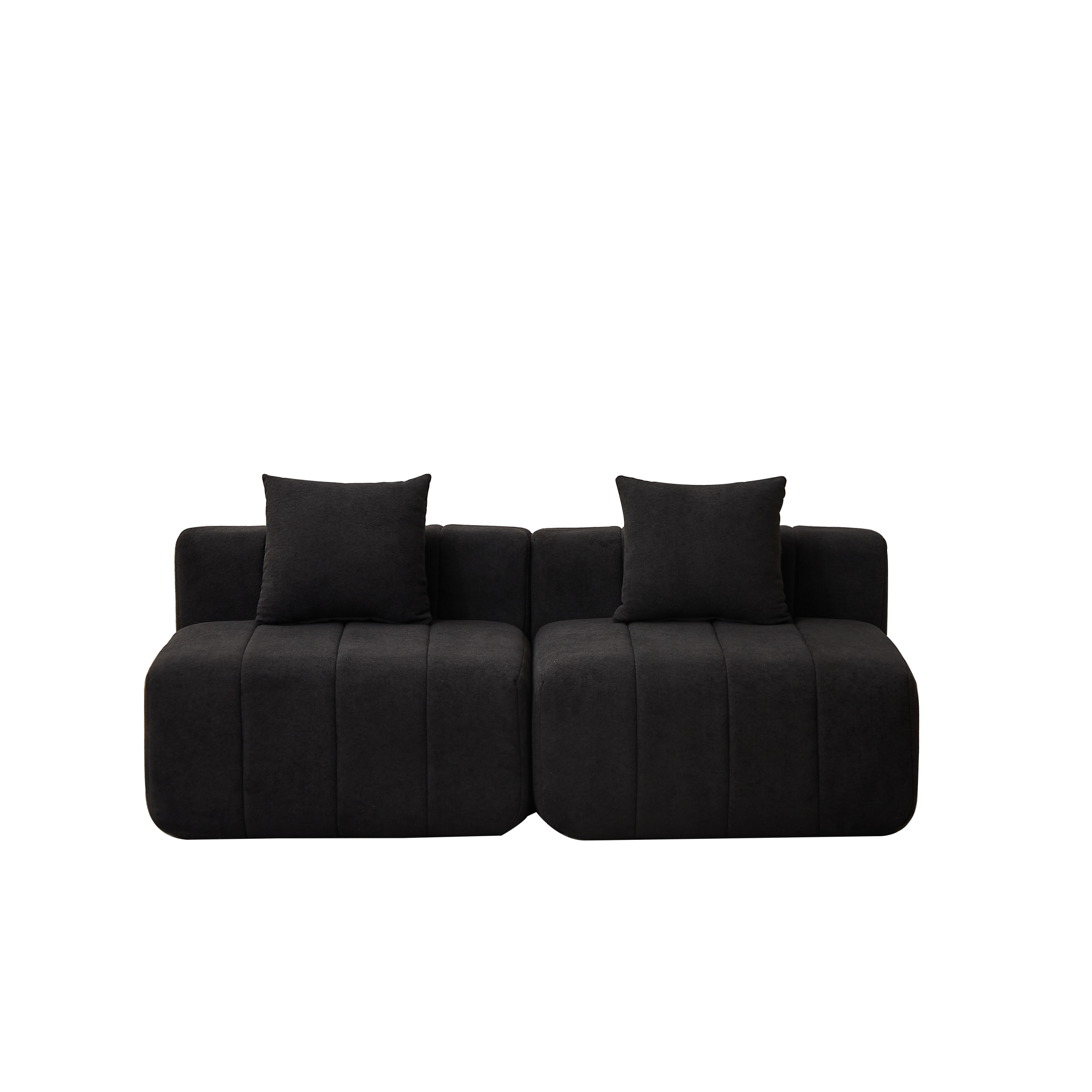 Modular Chenille Sectional Sofa with 2 Pillows.