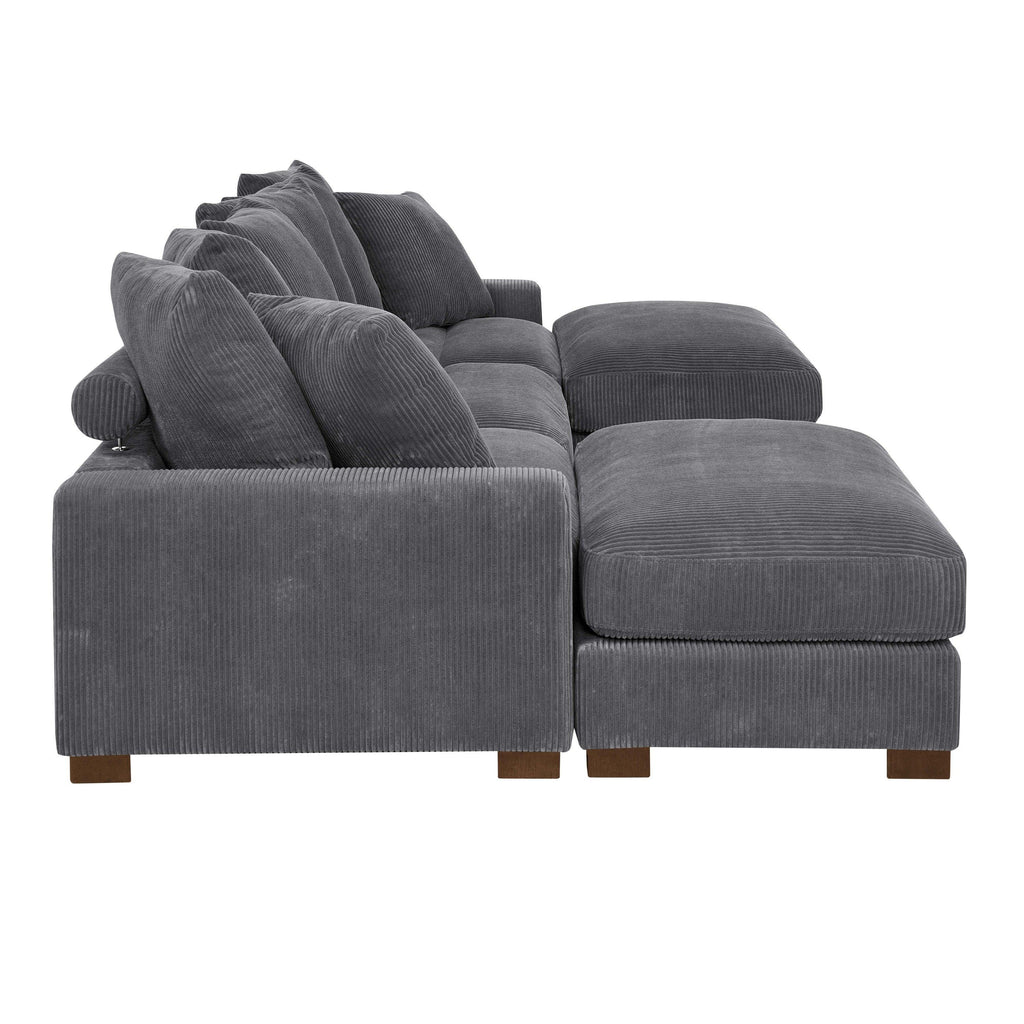 Wynisha 122'' Corduroy Sofa for Modern Living Rooms.