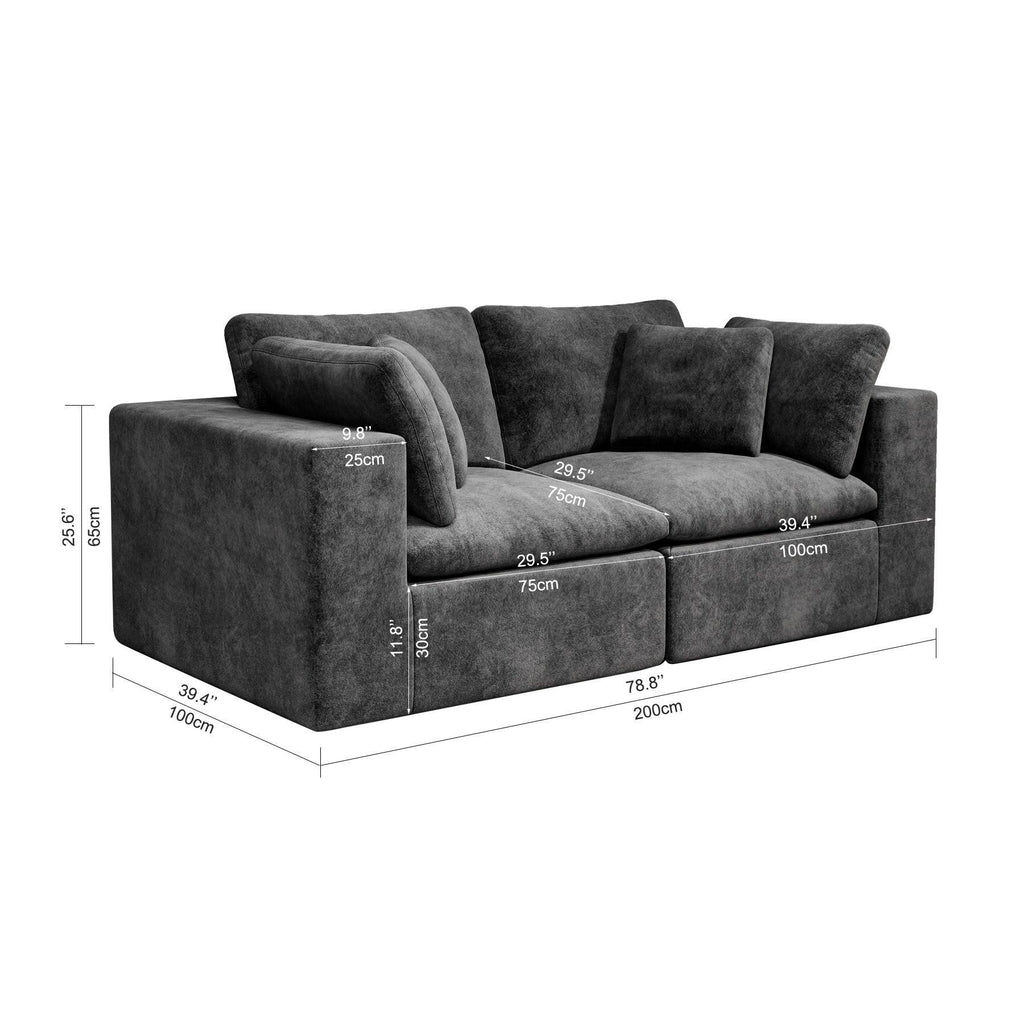 Modular Sectional Sofa in Grey - No Assembly Needed.