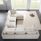 117.5'' Modular Sectional Sofa with Movable Storage Ottoman.