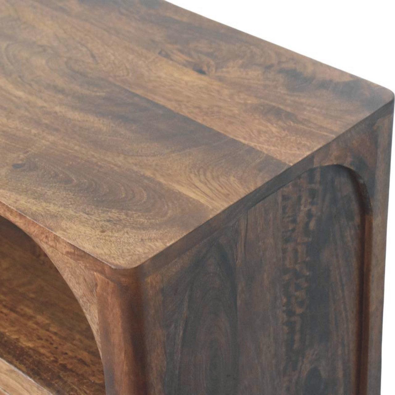 Solid Wood Arc-Line 3 Drawer Chest - Solid Wood 3 Drawer Chest.