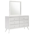 White Dresser with Mirror for Contemporary Bedrooms.
