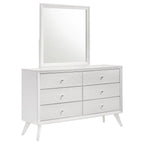White Dresser with Mirror for Contemporary Bedrooms.