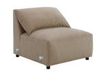 Veata Suede Sectional Sofa in Light Brown.