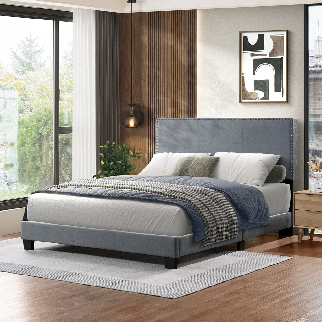 Luma Linen Upholstered Platform Bed
