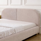 Queen Size Upholstered Bed Frame with Curved Headboard.