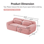 Modular Pink Sofa - 2-Seater Sectional Couch.