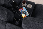 Chiara Dark Gray Sectional Sofa with Charging Ports.