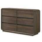 Mid-Century Dresser with Storage and Rounded Edges.