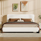 King Size Upholstered Bed with Durable Wood Legs.