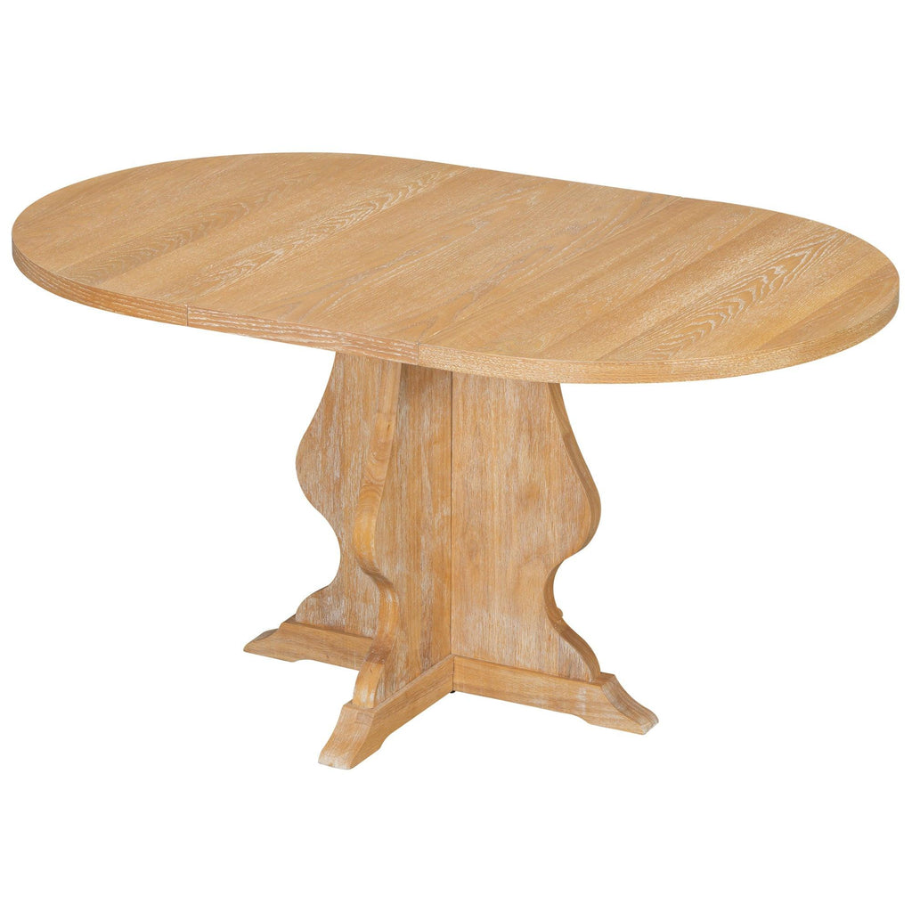 Rustic Farmhouse Dining Table Set with Upholstered Chairs.