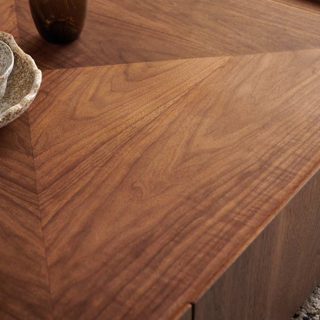 Square Walnut Coffee Table for Living Room.
