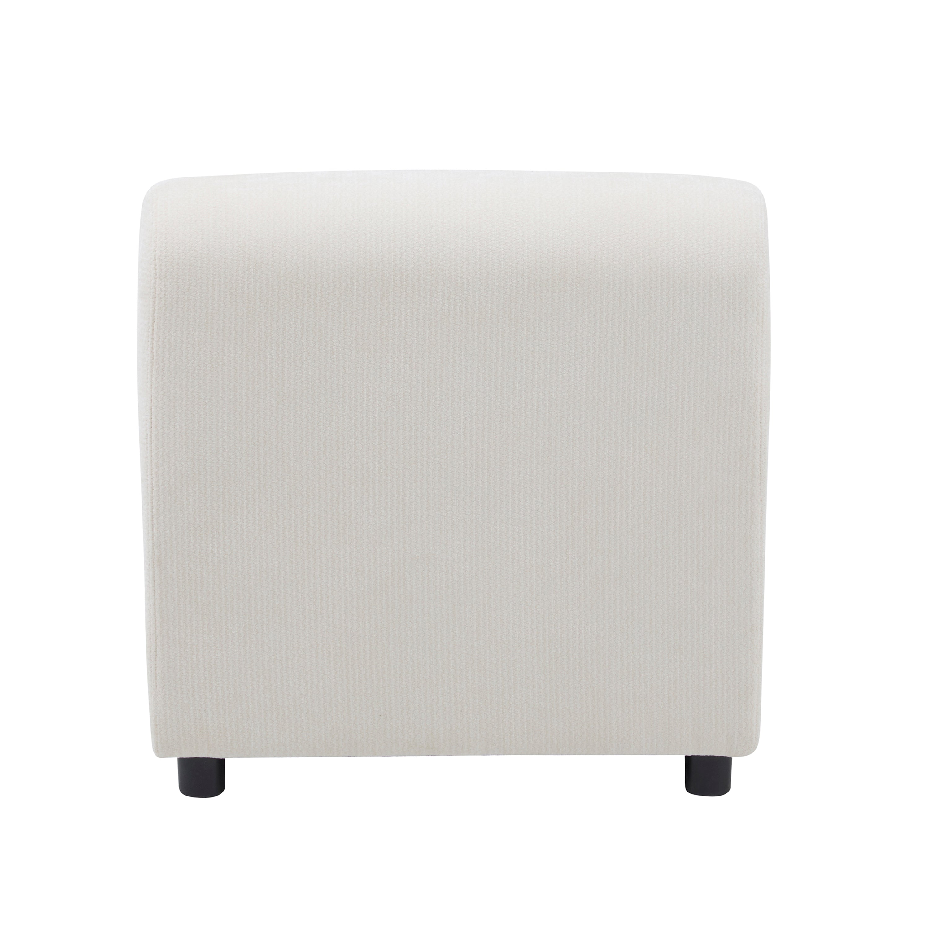 Back view of the Evelyn modular sofa unit, showing smooth chenille upholstery and clean lines for a modern look.